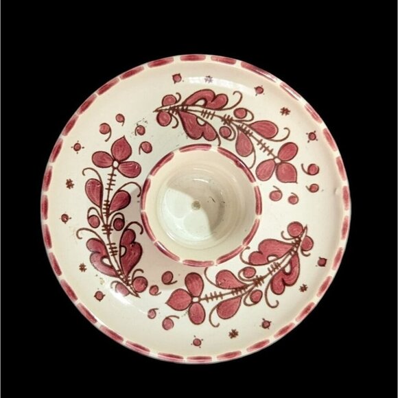 Paul Vogt  P.V. candle holder  floral design Red Farmhouse  Cottage - Picture 2 of 6